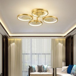 Flush Mount Acrylic Copper Art Printing Ceiling Light