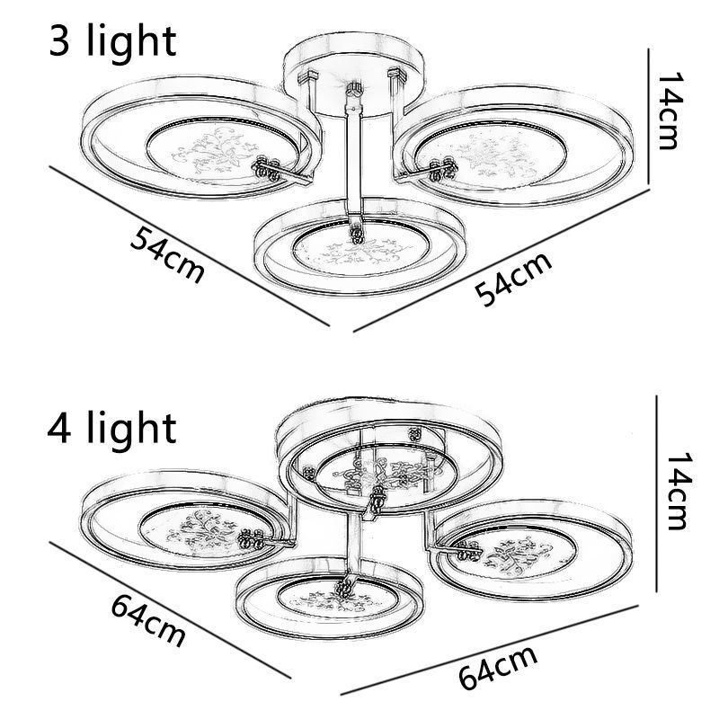 Flush Mount Acrylic Copper Art Printing Ceiling Light
