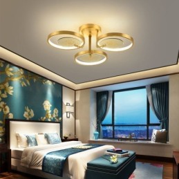 Flush Mount Acrylic Copper Art Printing Ceiling Light