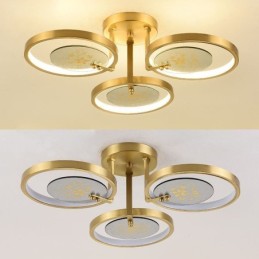 Flush Mount Acrylic Copper Art Printing Ceiling Light