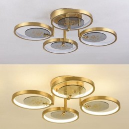 Flush Mount Acrylic Copper Art Printing Ceiling Light