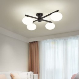 Nordic Glass Flush Mount Creative Wrought Iron Ceiling Light