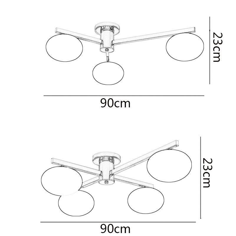 Nordic Glass Flush Mount Creative Wrought Iron Ceiling Light