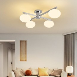 Nordic Glass Flush Mount Creative Wrought Iron Ceiling Light