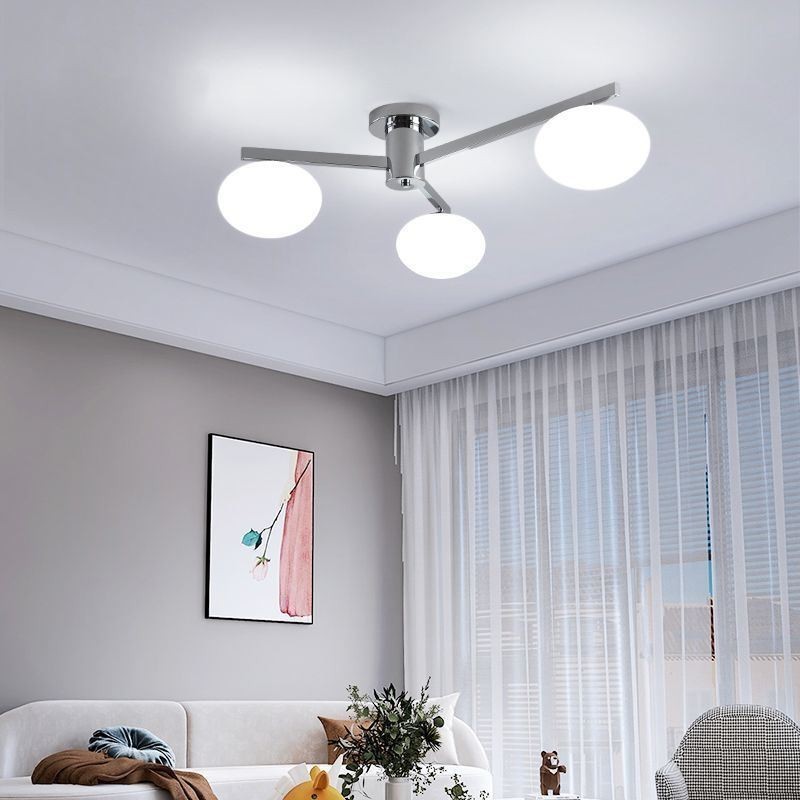 Nordic Glass Flush Mount Creative Wrought Iron Ceiling Light