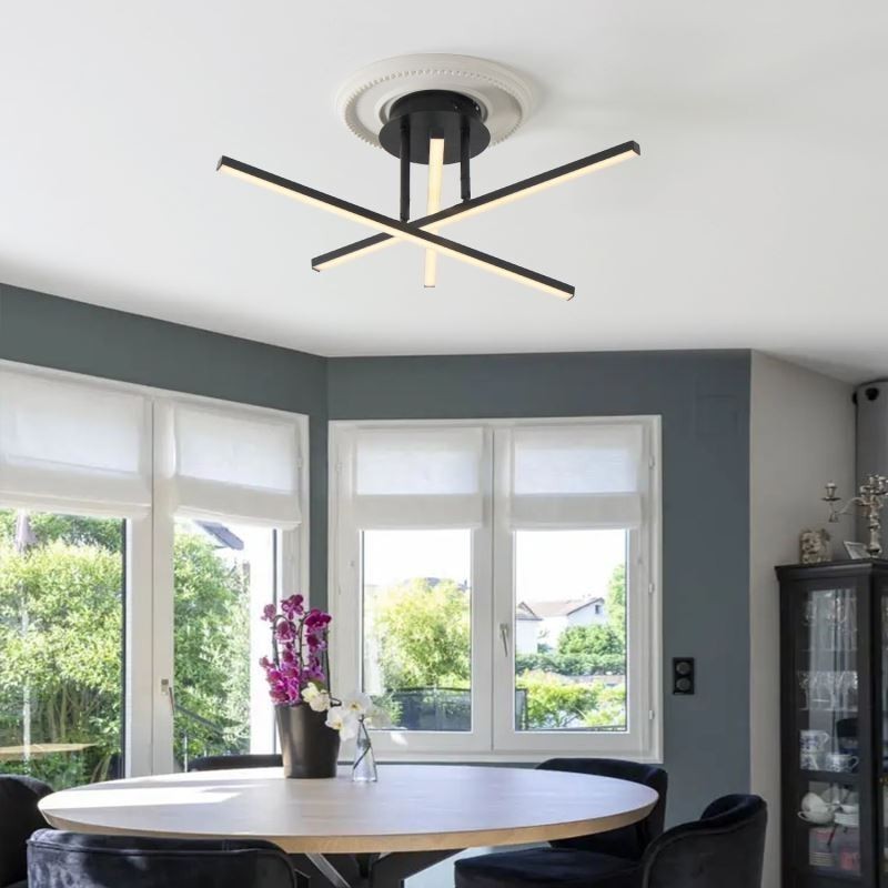 Modern Simple Flush Mount Aluminum Art Strip Ceiling Light