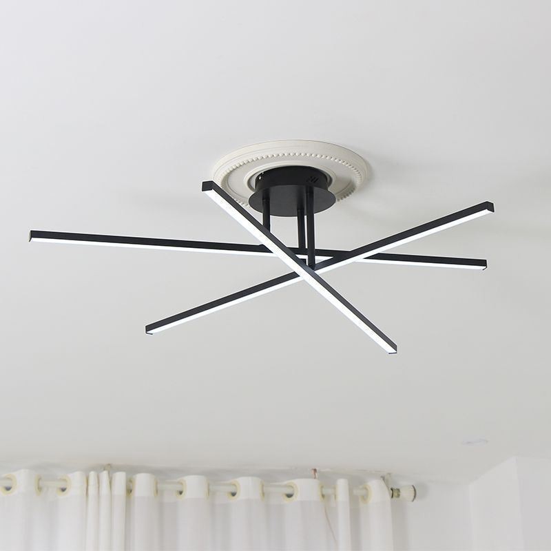Modern Simple Flush Mount Aluminum Art Strip Ceiling Light