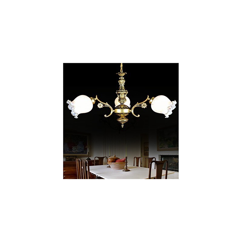 Bronze Chandelier Three Lights European Retro Classic