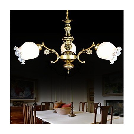 Bronze Chandelier Three Lights European Retro Classic