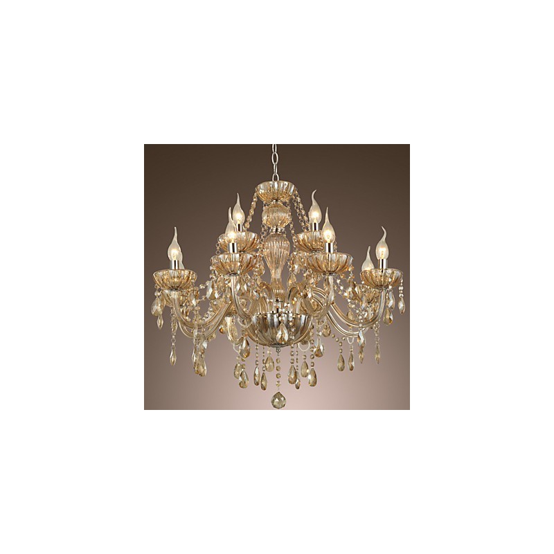 Chandelier Crystal Luxury Modern 2 Tiers Living 12 Lights