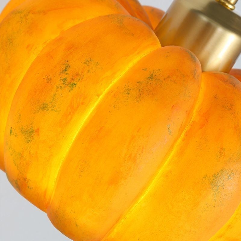 Double Small Pumpkin Flush Mount Japanese Retro Ceiling Light