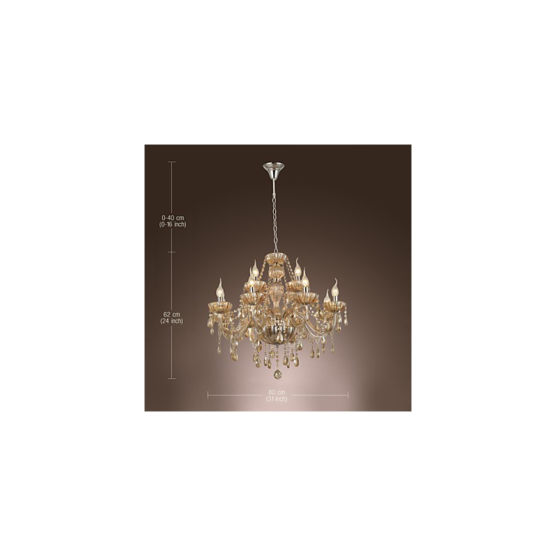 Chandelier Crystal Luxury Modern 2 Tiers Living 12 Lights