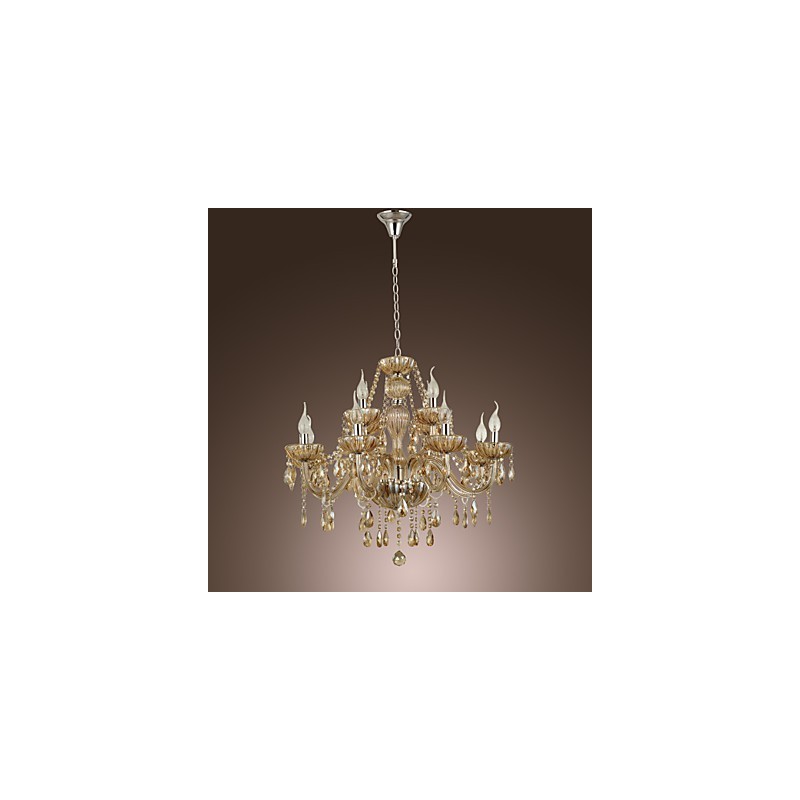 Chandelier Crystal Luxury Modern 2 Tiers Living 12 Lights