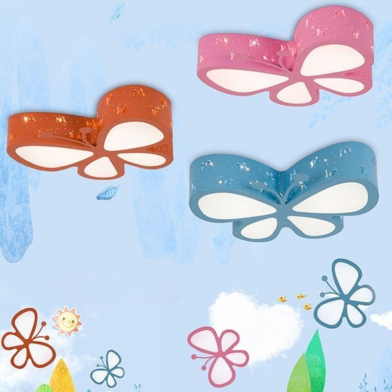 Butterfly Flush Mount Contemporary Metal Ceiling Fixture