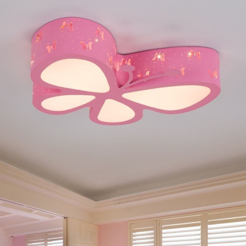 Butterfly Flush Mount Contemporary Metal Ceiling Fixture
