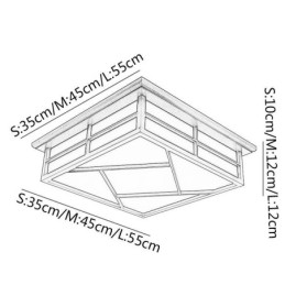 Retro Style Ceiling Light Square Flush Mount