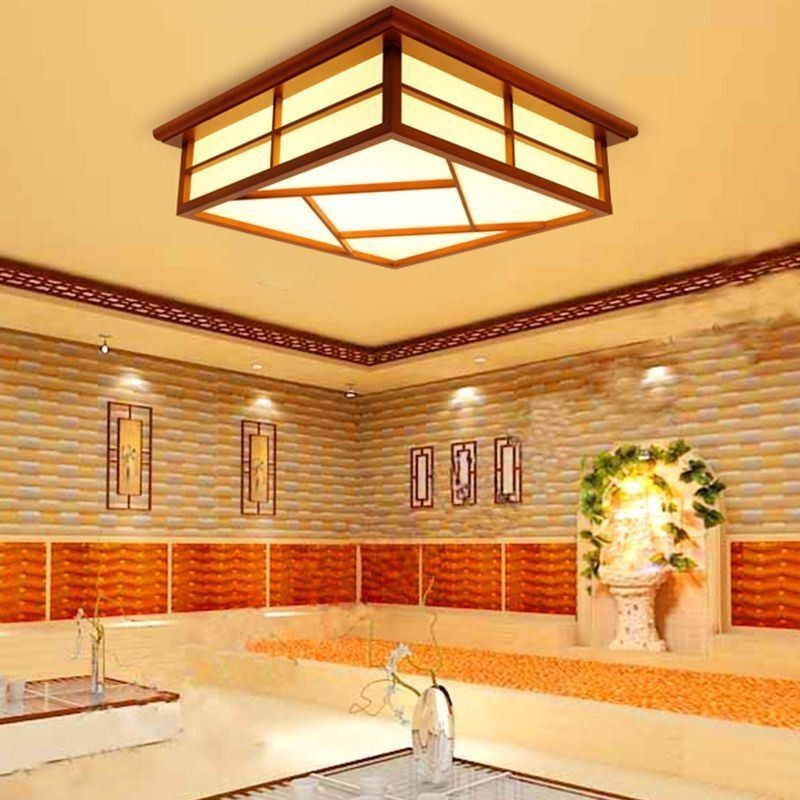 Retro Style Ceiling Light Square Flush Mount