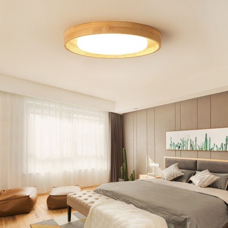 Modern Ceiling Light Wooden Acrylic Round Ceiling Light