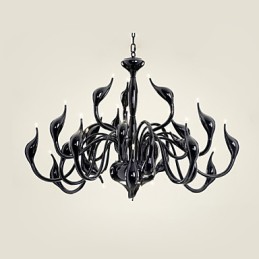 Modern Chandelier Light 24 Lights G4 Black Painting