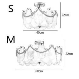 European Iron Ceiling Light Elegant Glass Ceiling Lamp