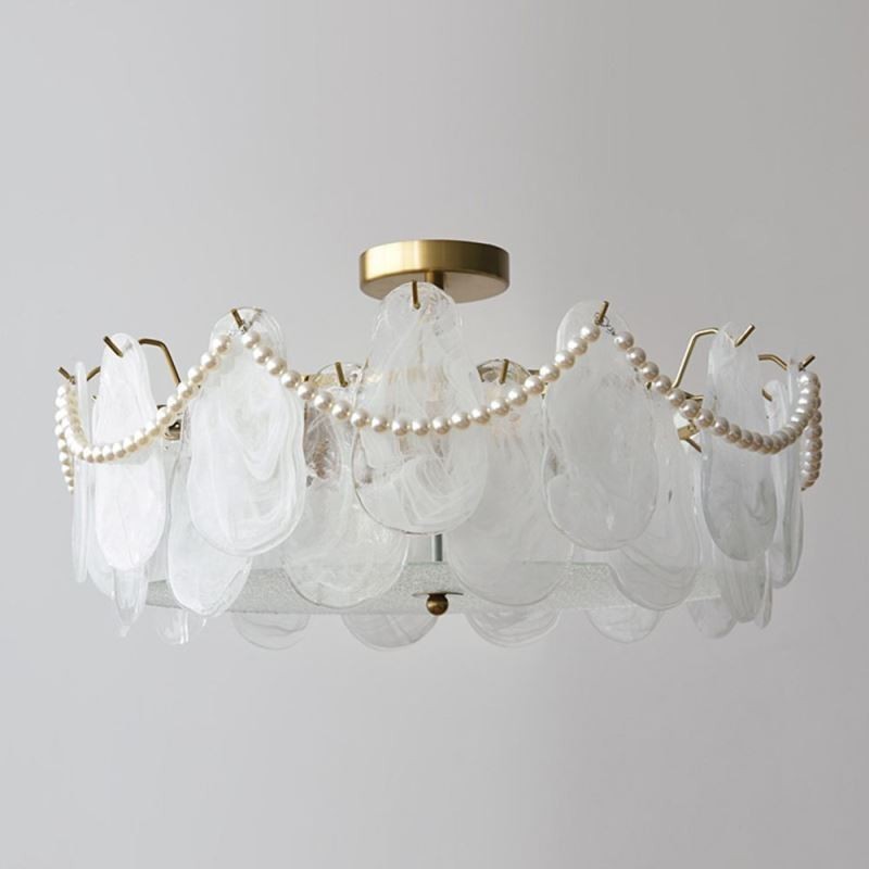 European Iron Ceiling Light Elegant Glass Ceiling Lamp