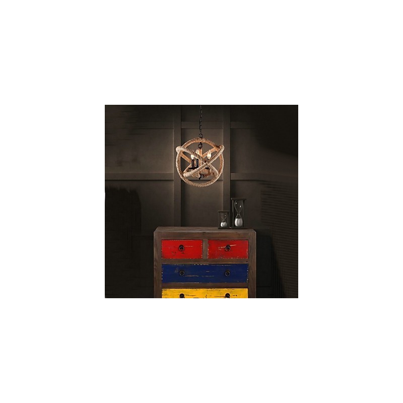 Country Mini Style Painting Metal Chandelier