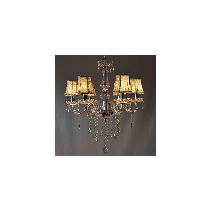 Modern Luxury 6 Lights Chandelier In Crystal Decoration