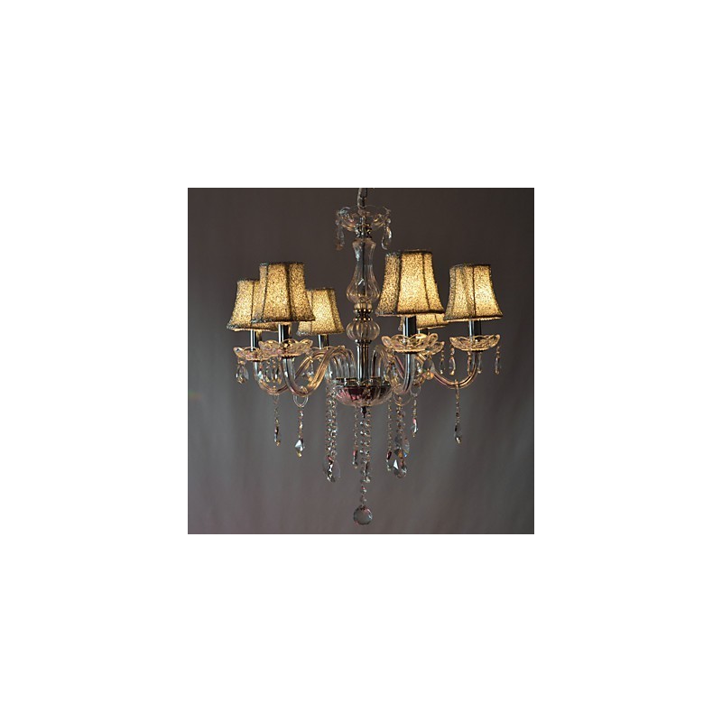 Modern Luxury 6 Lights Chandelier In Crystal Decoration
