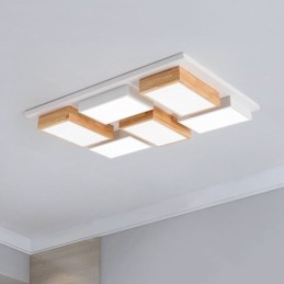 Modern Acrylic Ceiling Light Geometric Wood Ceiling Lamp