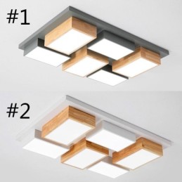 Modern Acrylic Ceiling Light Geometric Wood Ceiling Lamp