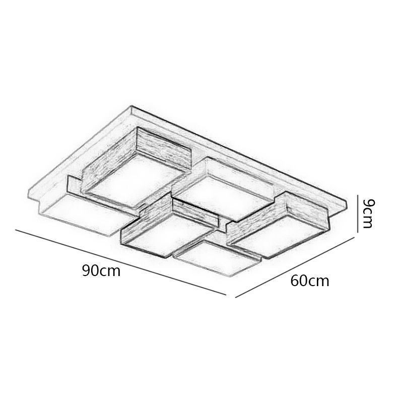Modern Acrylic Ceiling Light Geometric Wood Ceiling Lamp