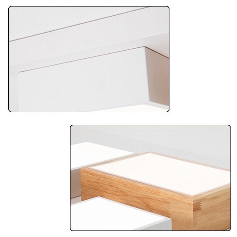 Modern Acrylic Ceiling Light Geometric Wood Ceiling Lamp