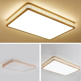 Japanese Acrylic Ceiling Light Rectangular Rubber Wood Ceiling Light