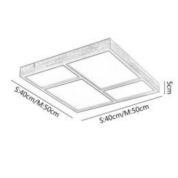 Japanese Acrylic Ceiling Light Geometric Wood Ceiling Lamp