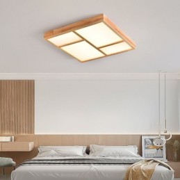 Japanese Acrylic Ceiling Light Geometric Wood Ceiling Lamp