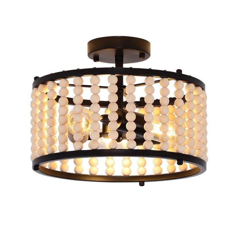 3 Light Ceiling Lighting Wood Bead Ceiling Lampway Foyer