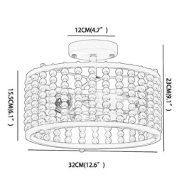 3 Light Ceiling Lighting Wood Bead Ceiling Lampway Foyer