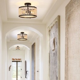 3 Light Ceiling Lighting Wood Bead Ceiling Lampway Foyer