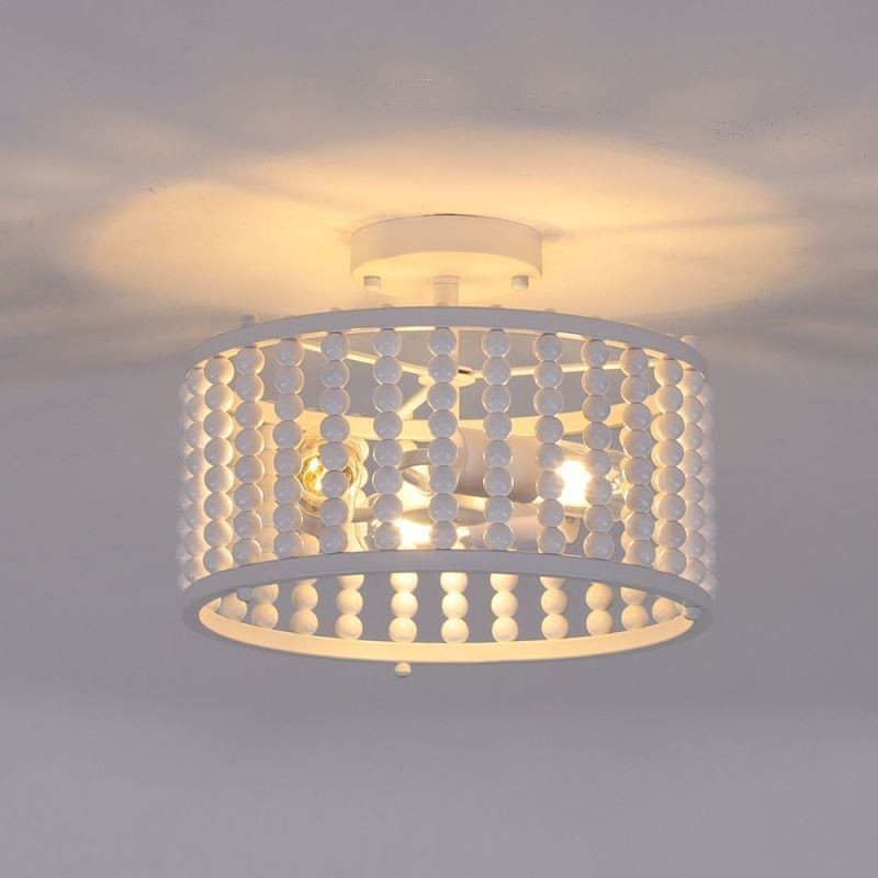 3 Light Ceiling Lighting Wood Bead Ceiling Lampway Foyer