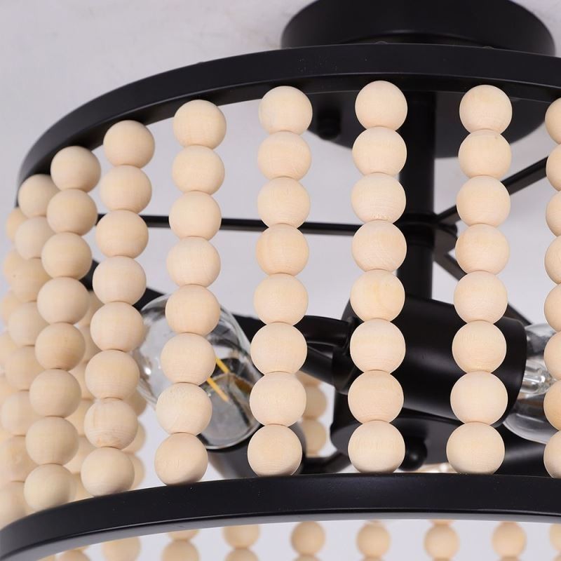 3 Light Ceiling Lighting Wood Bead Ceiling Lampway Foyer