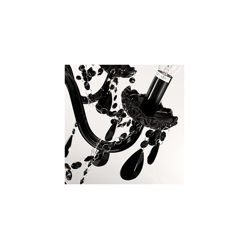 Chandelier Black Crystal Modern 6 Lights