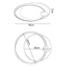 Modern Flush Mount Acrylic 2 Rings Ceiling Light Fixture