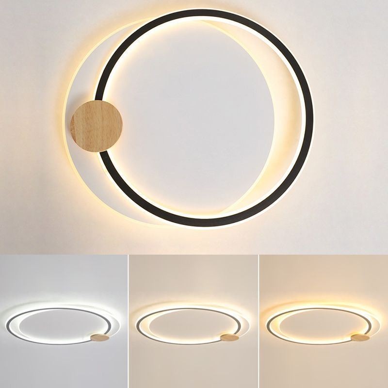 Modern Flush Mount Acrylic 2 Rings Ceiling Light Fixture