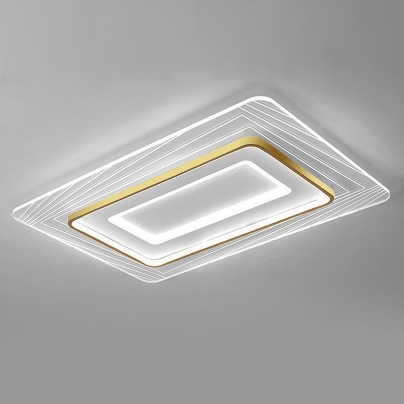 Rectangular Flush Mount Ceiling Light Minimalist Acrylic Ultrathin Ceiling Lamp