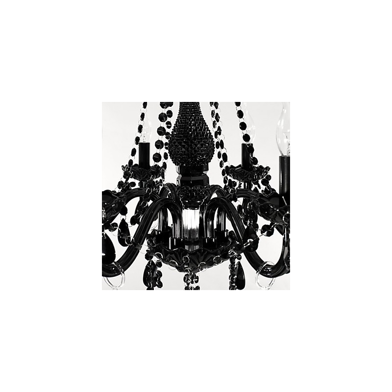 Chandelier Black Crystal Modern 6 Lights