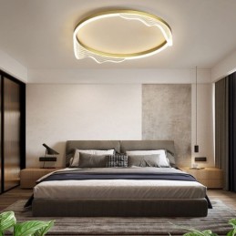 Flush Mount Circular Ceiling Light With Wavy Edge Decoration