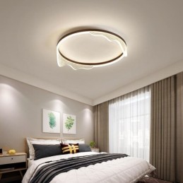 Flush Mount Circular Ceiling Light With Wavy Edge Decoration