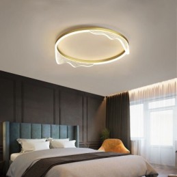 Flush Mount Circular Ceiling Light With Wavy Edge Decoration
