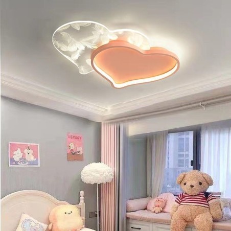 Modern Lights Heart Shape Flush Mount Ceiling Light Girls