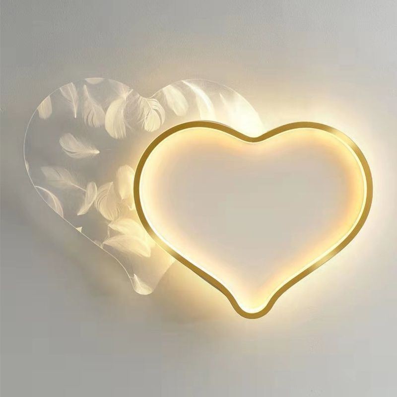 Modern Lights Heart Shape Flush Mount Ceiling Light Girls